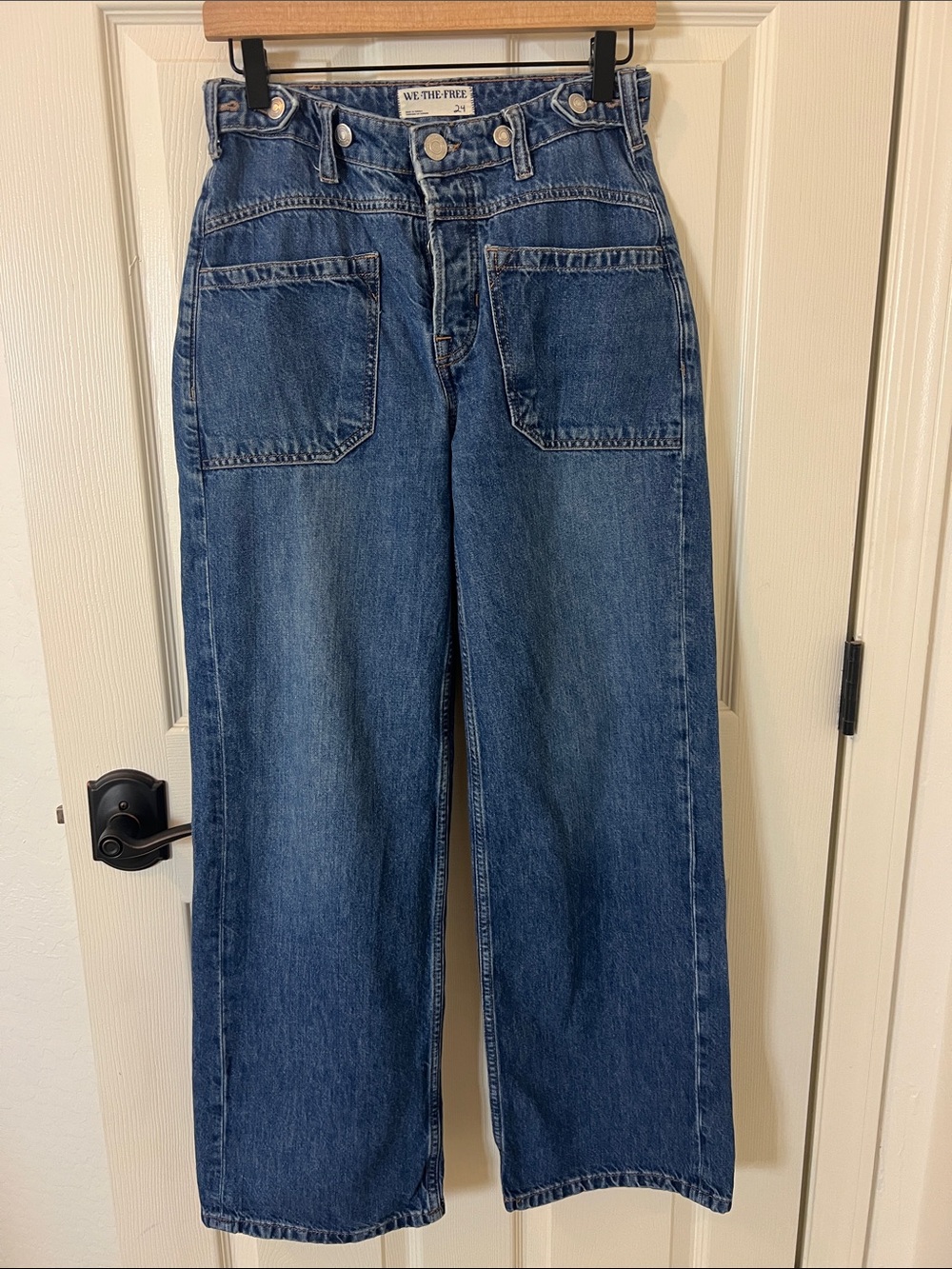 We The Free Jeans Palmer Cuff Vintage High-Rise Wide Leg Free People Revolve - Picture 3 of 14